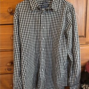 American Rag Men's Black and White Plaid Shirt